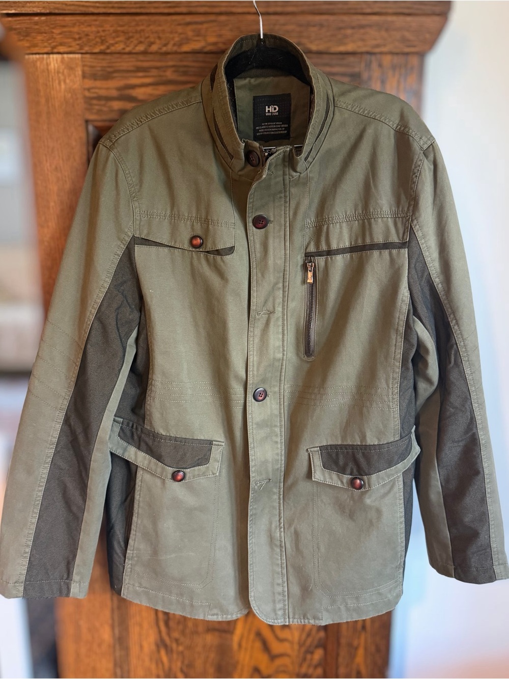 Vogue Two-Tone Olive Military Field Jacket